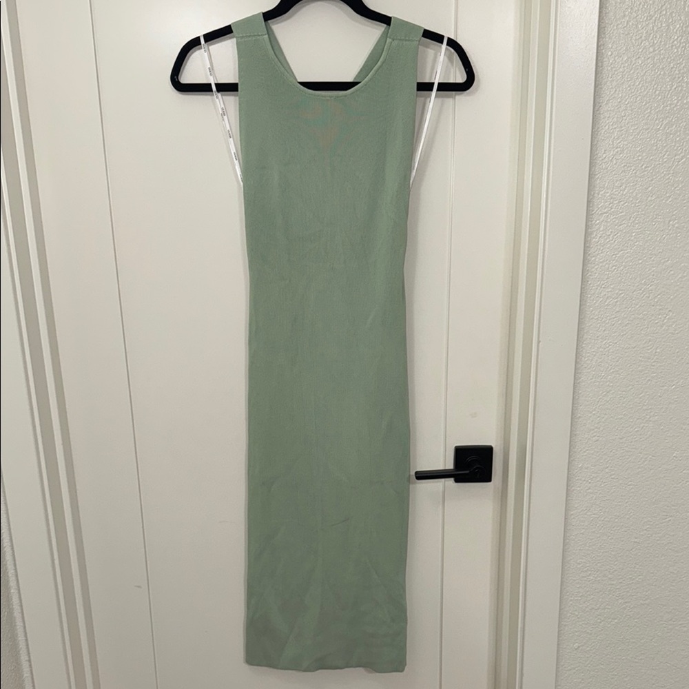 Guess Bodycon Racerback Midi Dress in Light Sage Green